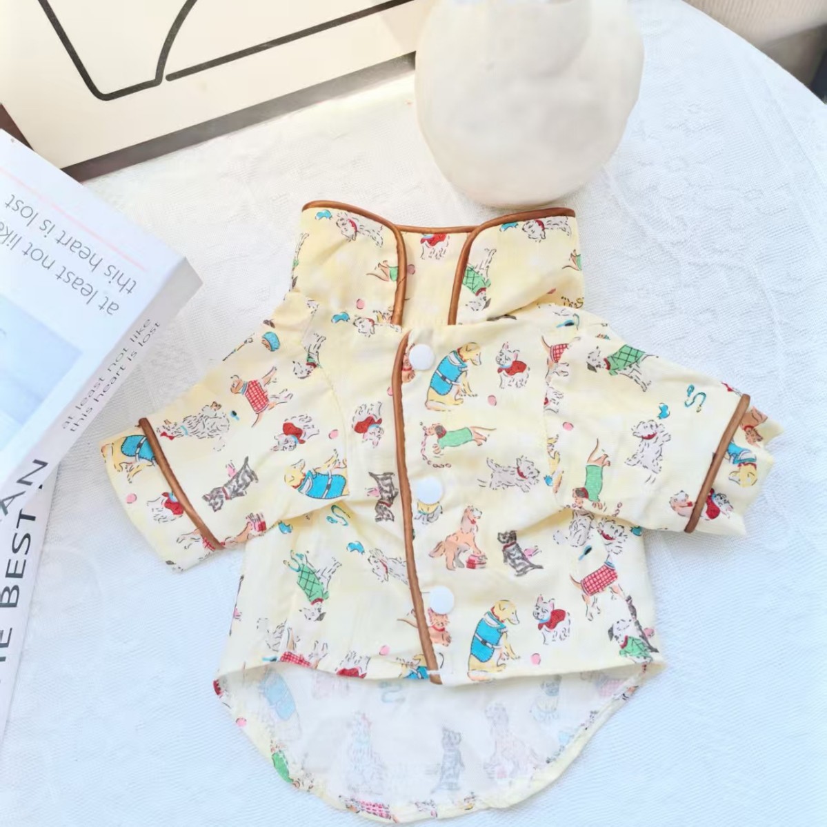 宠物衣服夏装薄款居家服睡衣马尔济斯泰迪比熊雪纳瑞狗狗衣服衬衫