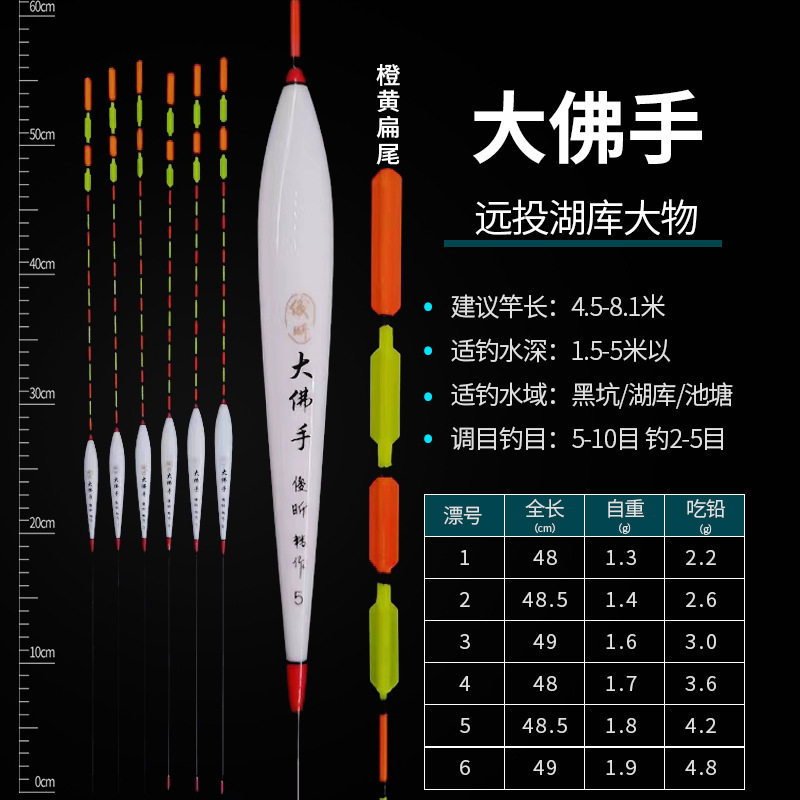 升级版大佛手纳米浮漂加粗醒目大扁尾阴天尾鱼漂水库鲫鲤鱼大物漂