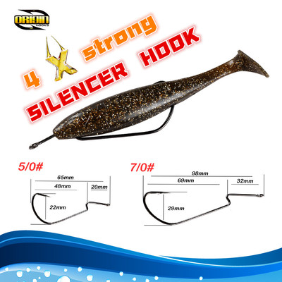 加铅曲柄钩TPR软饵加强血槽钩zman SILENCER海钓德州长柄曲柄钩