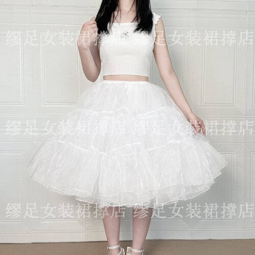 lolita裙撑无骨软纱中长款日常暴力撑衬裙延长撑洛丽塔汉服撑60CM