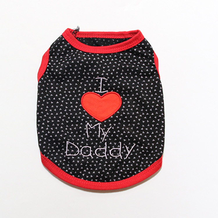 宠物衣服批发狗狗猫咪服装DaddyMommy小型犬泰迪背心春夏情侣新款