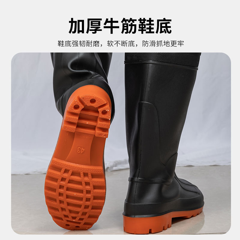 连体背带下水裤劳保耐磨裤子跨境工作服半身下水裤渔钓鱼裤