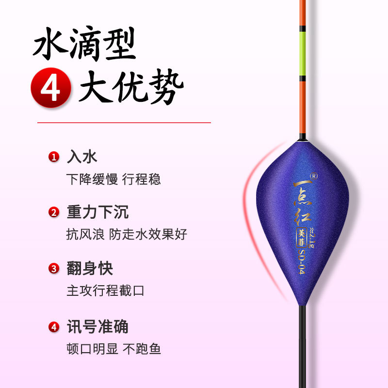 水滴鱼漂枣核型浮漂翘嘴行程漂鲫鱼漂截口鱼票渔漂醒目加粗野战