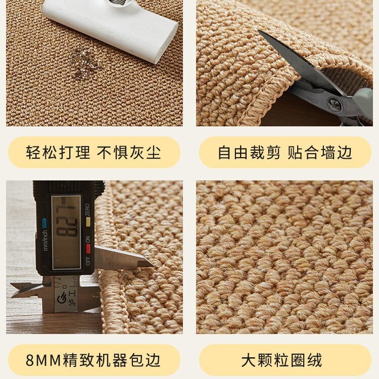 简约高级仿剑麻防滑地毯客厅耐脏耐磨仿猫抓菠萝圈地毯入户门地垫