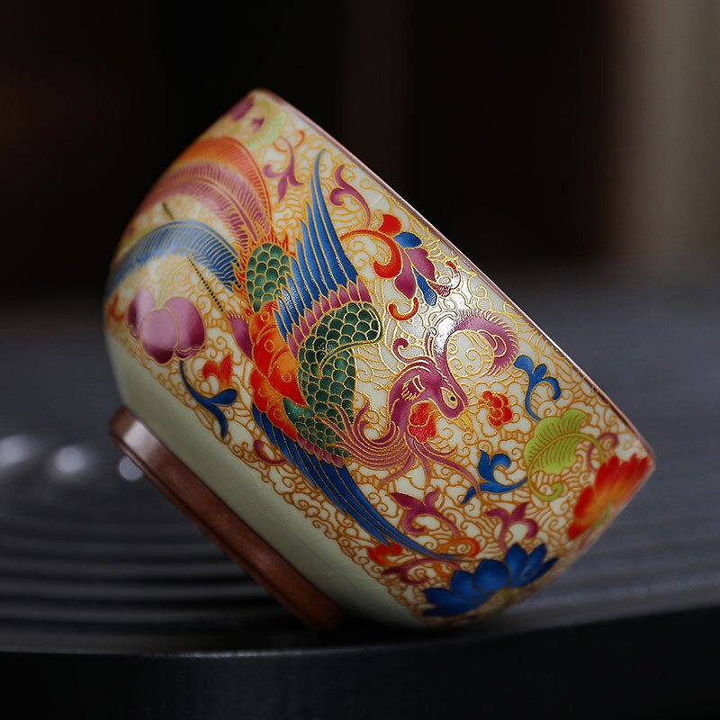 龙凤对杯汝窑单杯高档主人泡茶品茗杯子敬茶碗结婚纪念轻奢伴手礼