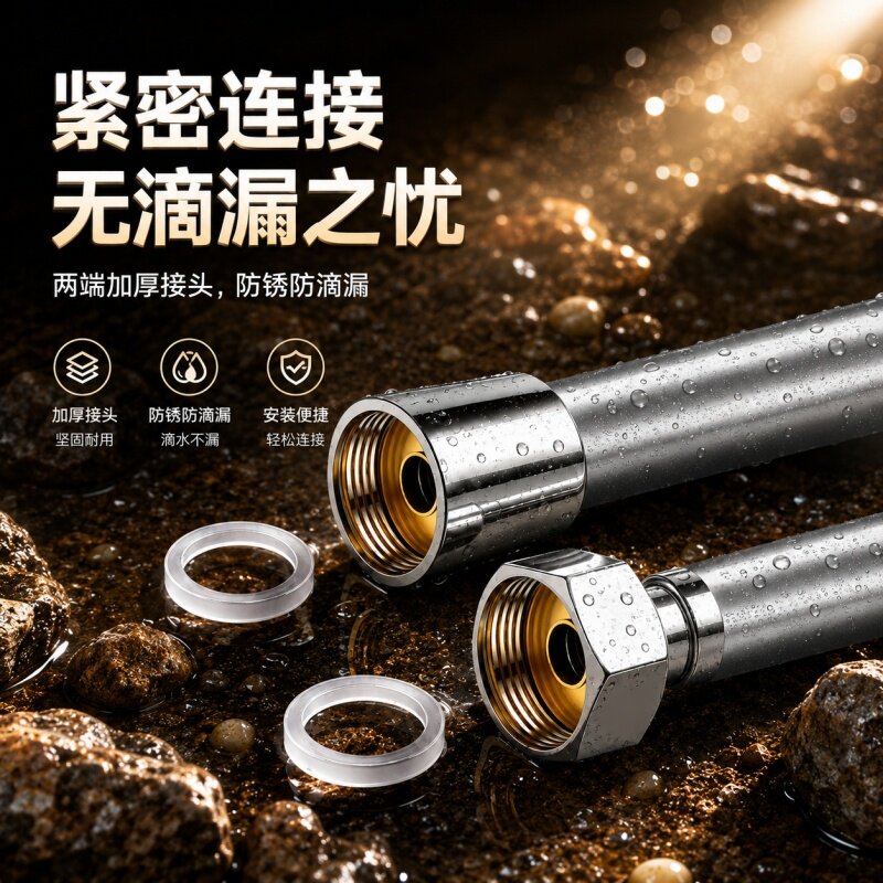 淋浴花洒软管通用五层加厚防爆PVC热水器莲蓬喷头冷热水软管家用