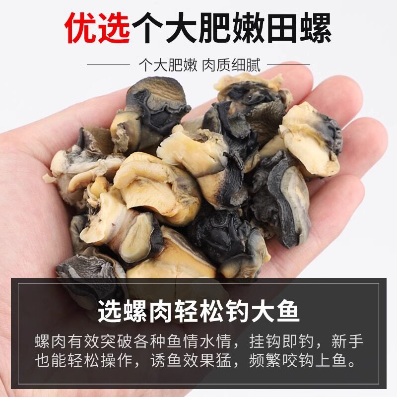 螺肉鱼饵鲟鱼青鱼鲤鱼草鱼鲶鱼饵料野钓螺蛳肉爆炸钩串钩鱼饵