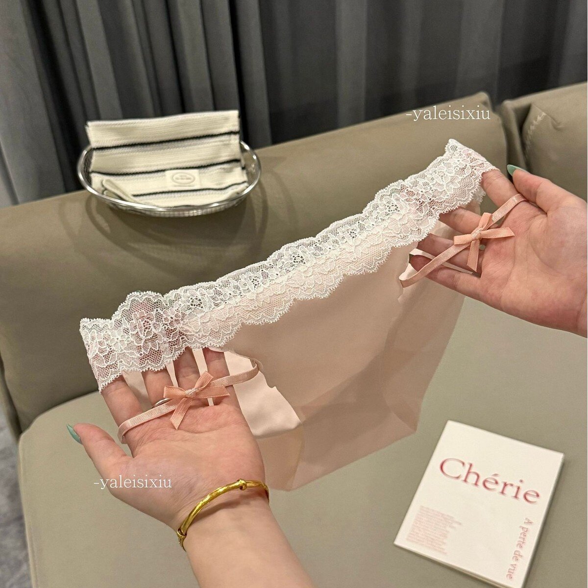正品3503日系纯欲甜美可爱少女冰丝内裤蕾丝边腿环舒适透气薄款