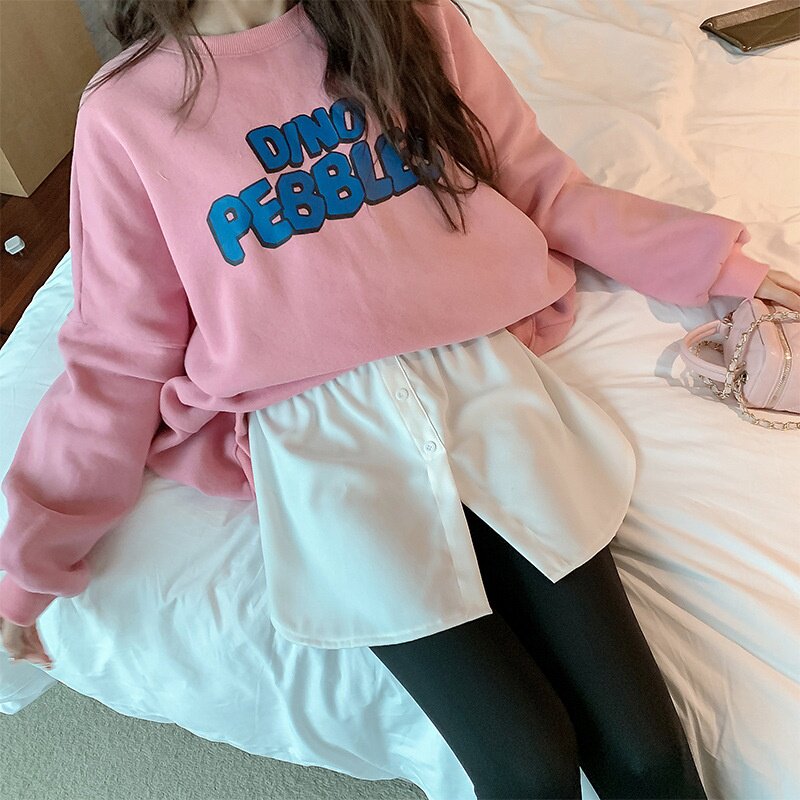 小屁帘假下摆冬季大码内搭叠穿遮屁股配卫衣打底白色半身裙女