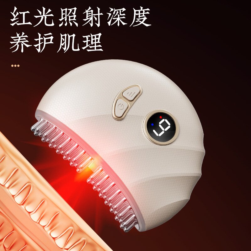 跨境砭石刮痧板面部提拉经络梳充电按摩家用热敷按摩仪砭石刮痧板