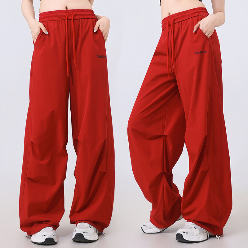 广场舞曳步舞服装新款抽绳女跳舞伞兵裤子2507