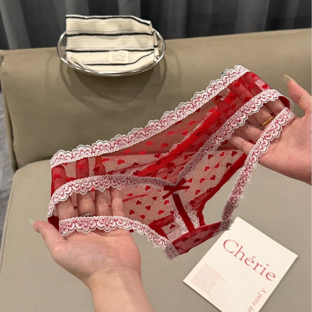正品337#日系纯欲性感火辣女士蕾丝内裤镂空约会心机诱惑透明