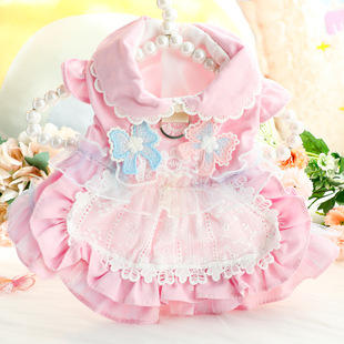 狗狗衣服春夏装薄款公主裙子复古女仆小型犬比熊宠物7627跨境批发