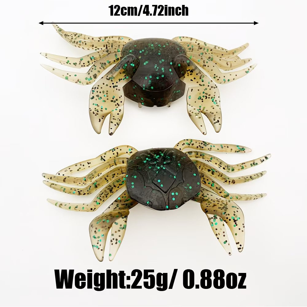 跨境螃蟹两只装12cm/25g软饵路亚饵夜光沉水海钓石斑黑鲷黑鲈鳜鱼