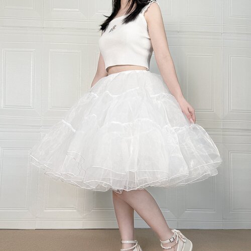 lolita裙撑无骨软纱中长款日常暴力撑衬裙延长撑洛丽塔汉服撑60CM