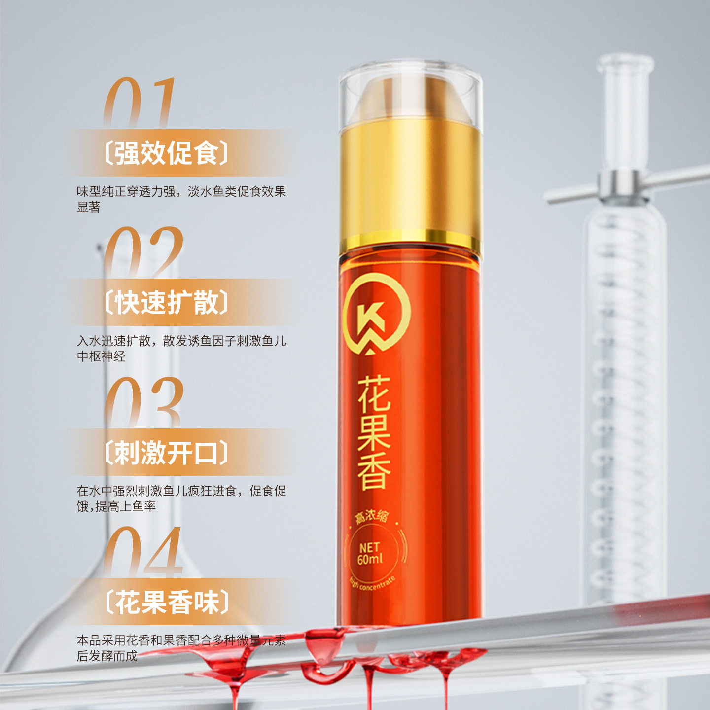 万聚王花果香钓鱼小药诱鱼野钓黑坑鲫鱼鲤鱼草青鱼饵打窝料添加剂