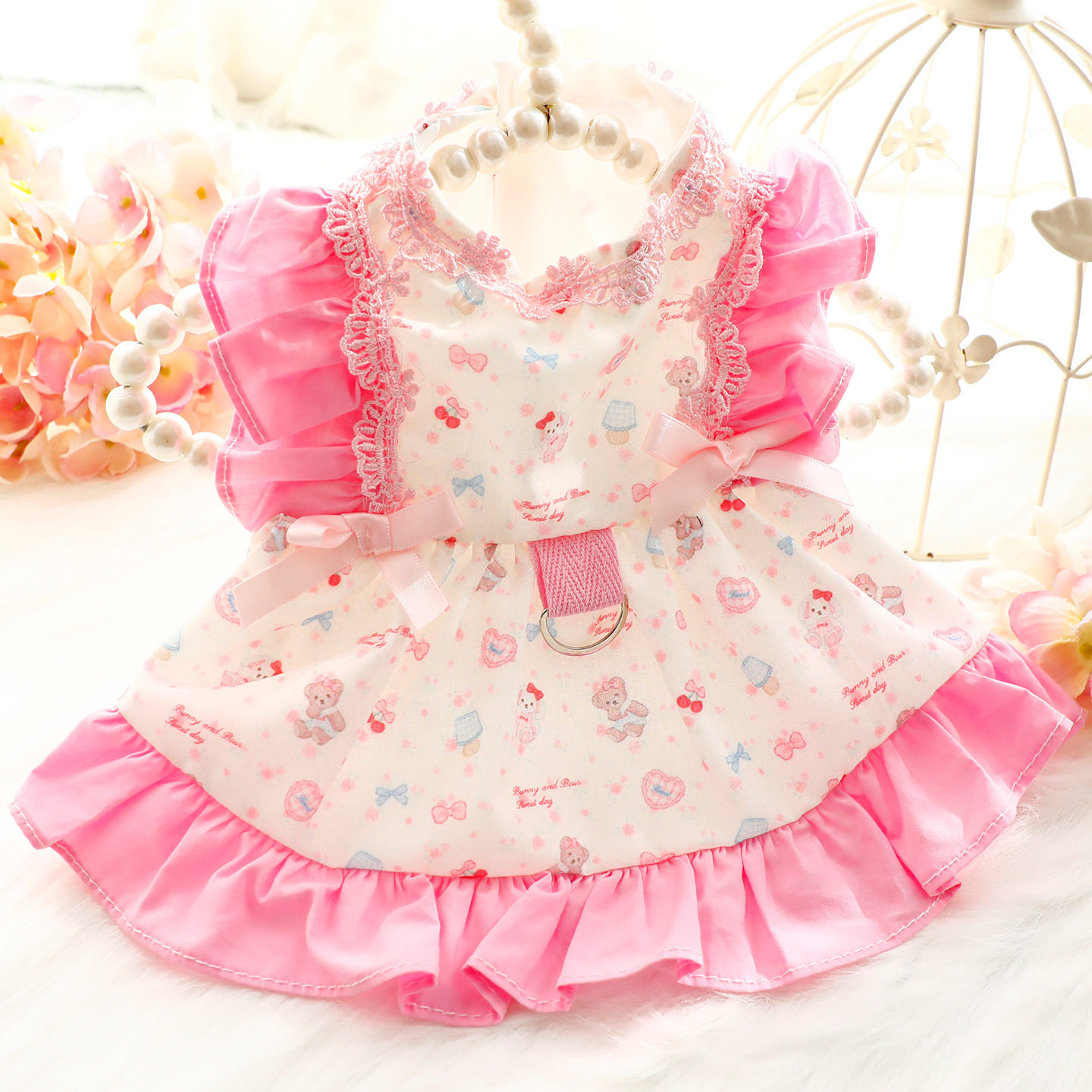 狗狗衣服春夏装薄款公主裙卡通洛丽塔小型犬泰迪宠物7634跨境批发