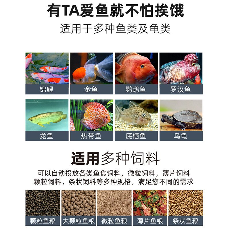 安心宝自动喂鱼器不堵塞鱼缸自动远程智能定时喂食器乌龟投料