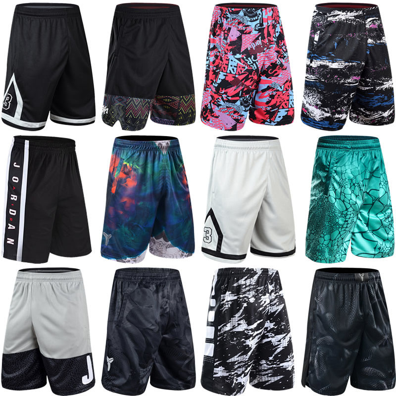 黑人月精英篮球短裤男沙滩裤球裤跑步训练运动大码速干宽松五分裤