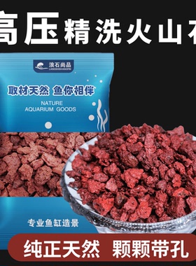 高压精洗天然红色火山石水族过滤材料鹦鹉罗汉鱼缸铺底净水造景