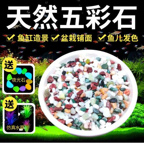 鱼缸造景装饰石头彩色石子