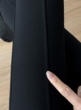 lets diet裤子女新款2023爆款秋季微喇裤女马蹄开叉黑裤子高级感