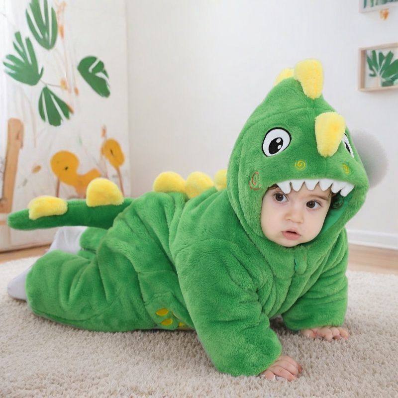 秋冬季婴儿连体衣卡通哈衣爬服