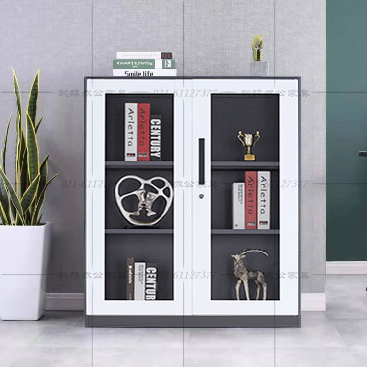 办公室文件柜玻璃门资料柜矮柜子