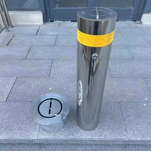 不锈钢手提警示柱拆卸预埋路桩活动固定新款挡车柱反光加厚隔离柱