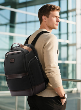 BOPAI博牌大容量双肩包男士高端商务通勤电脑包出差旅行16寸背包