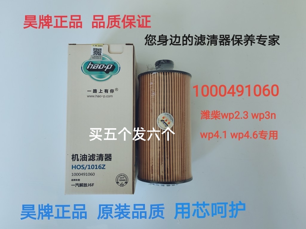 1000491060机油滤芯适配德龙K3000国五轻卡新款豪沃轻卡国六机滤