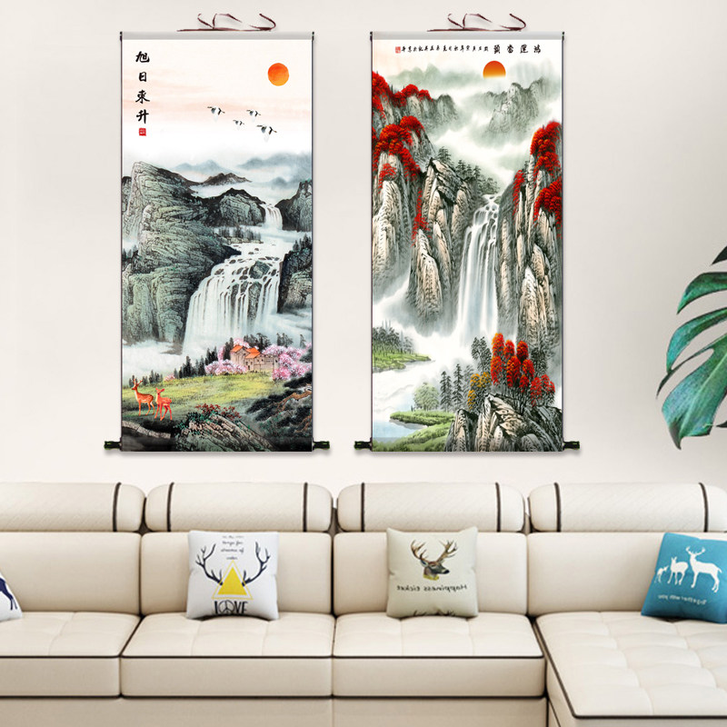 全画面图案卷轴画丽江南高清微喷