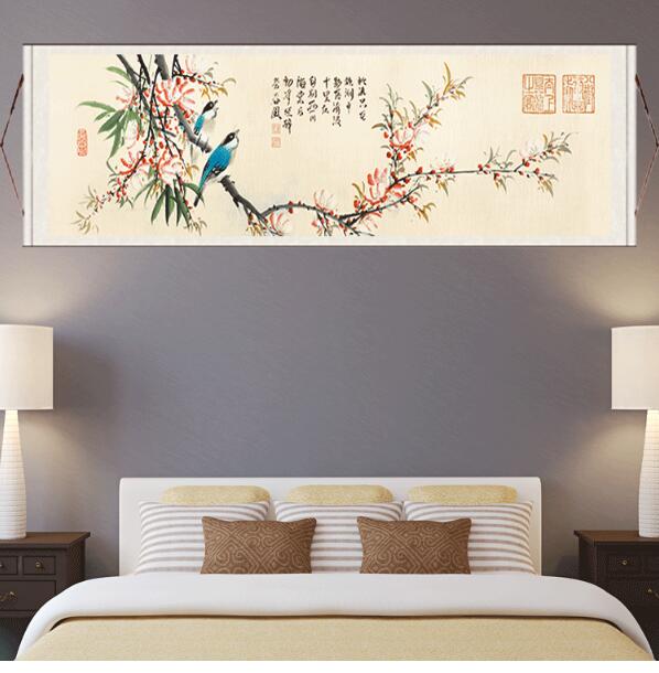 喜鹊梅花水墨花鸟画客厅装饰画国画八十八佛源远流长山水画上山虎