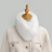 狐狸毛围巾女冬季 百搭高级感 磁吸扣毛领围脖套护颈兔毛仿皮草韩版