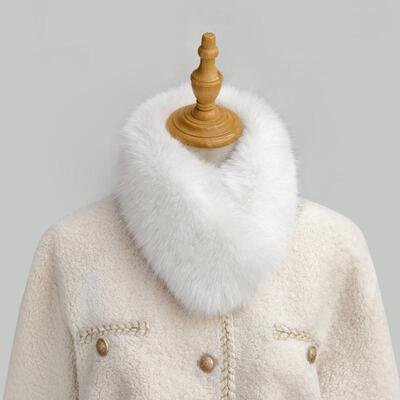 狐狸毛围巾女冬季磁吸扣毛领围脖套护颈兔毛仿皮草韩版百搭高级感