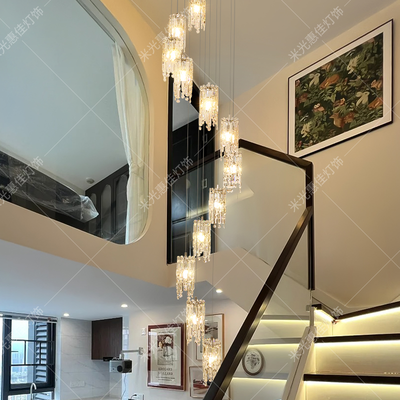 米光惠佳法式水晶楼梯吊灯浪漫