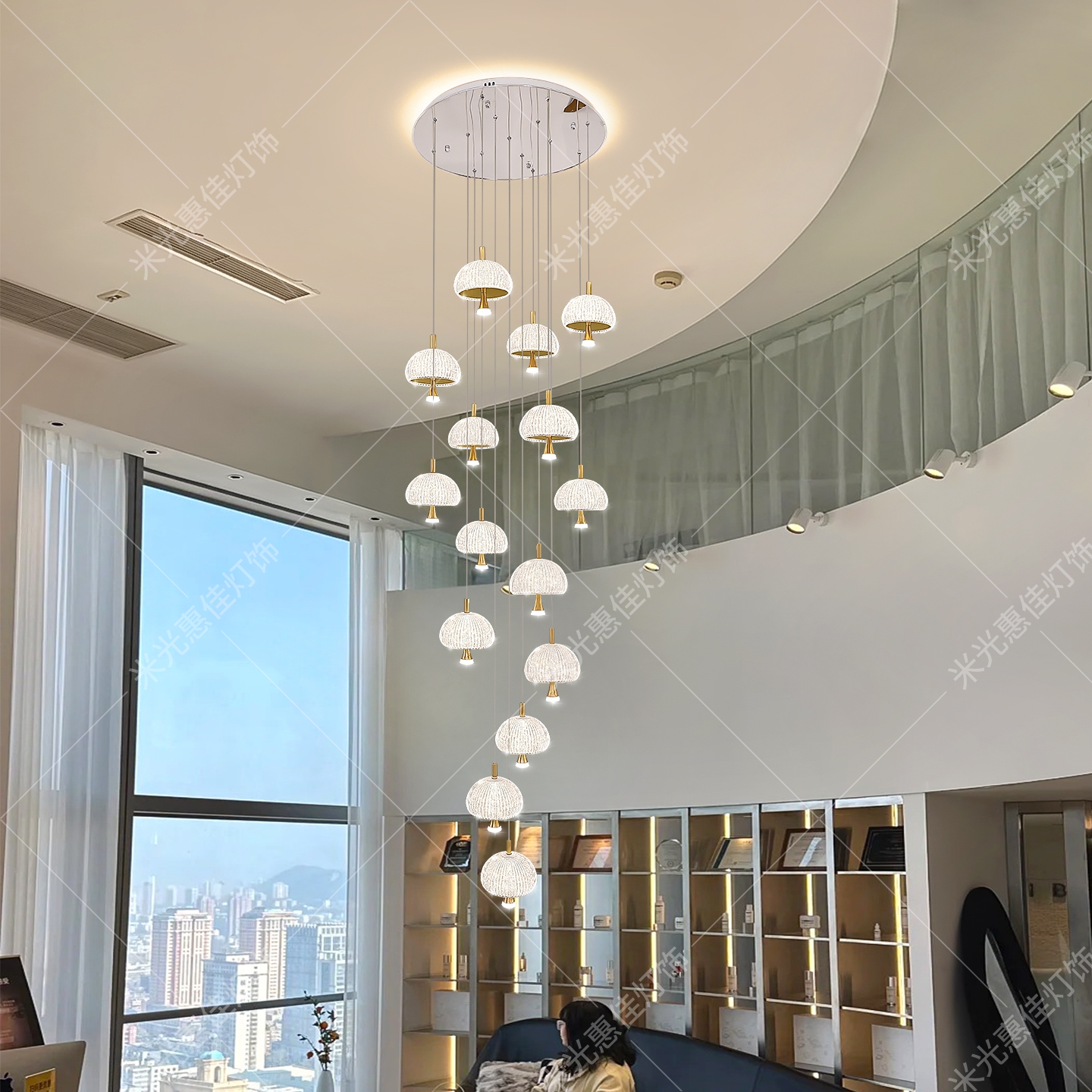 楼梯间吊灯法式loft公寓旋转吊灯