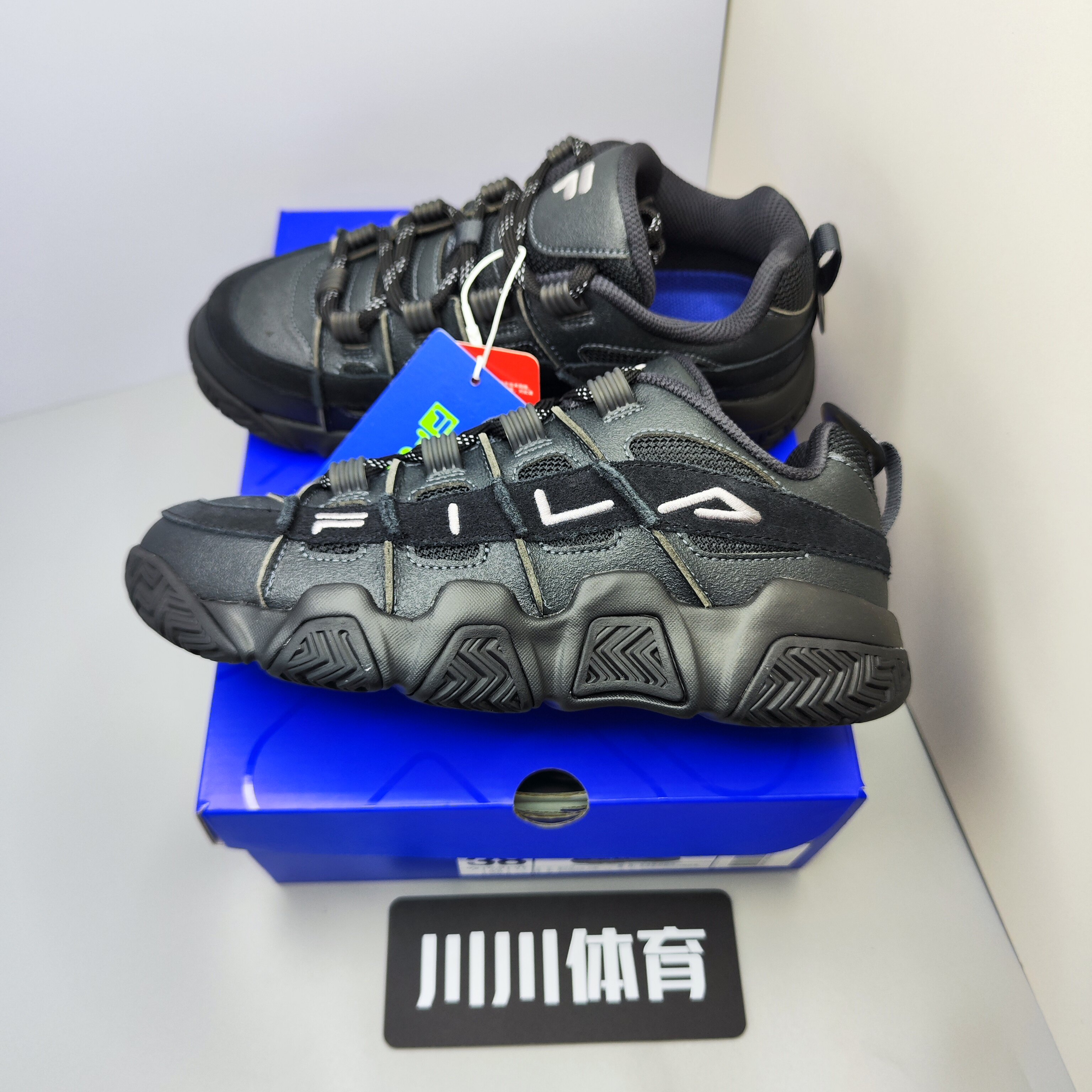 【双11狂欢价】FILA/斐乐fusion 情侣款 脏脏鞋 面包鞋黑色男女