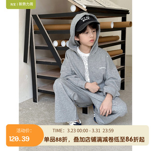 2025新款男童套装儿童春秋款帅气运动卫衣男女孩秋季两件套衣服潮