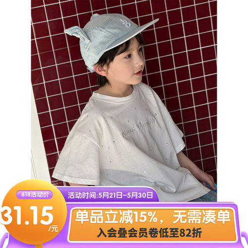 儿童刺绣短袖T恤男女宝夏装上衣2026夏季新款韩版童装宽松半袖潮t