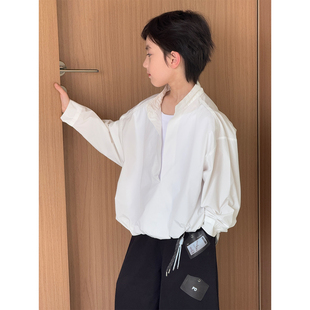 儿童衬衫气质上衣2026新款韩版春装女宝长袖外套帅气中小童童装潮