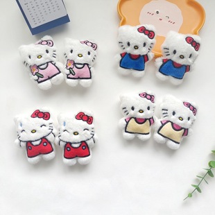 饰 新款 卡通毛绒公仔配饰 可爱kitty猫咪玩偶胸针衣服袜子鞋 帽装
