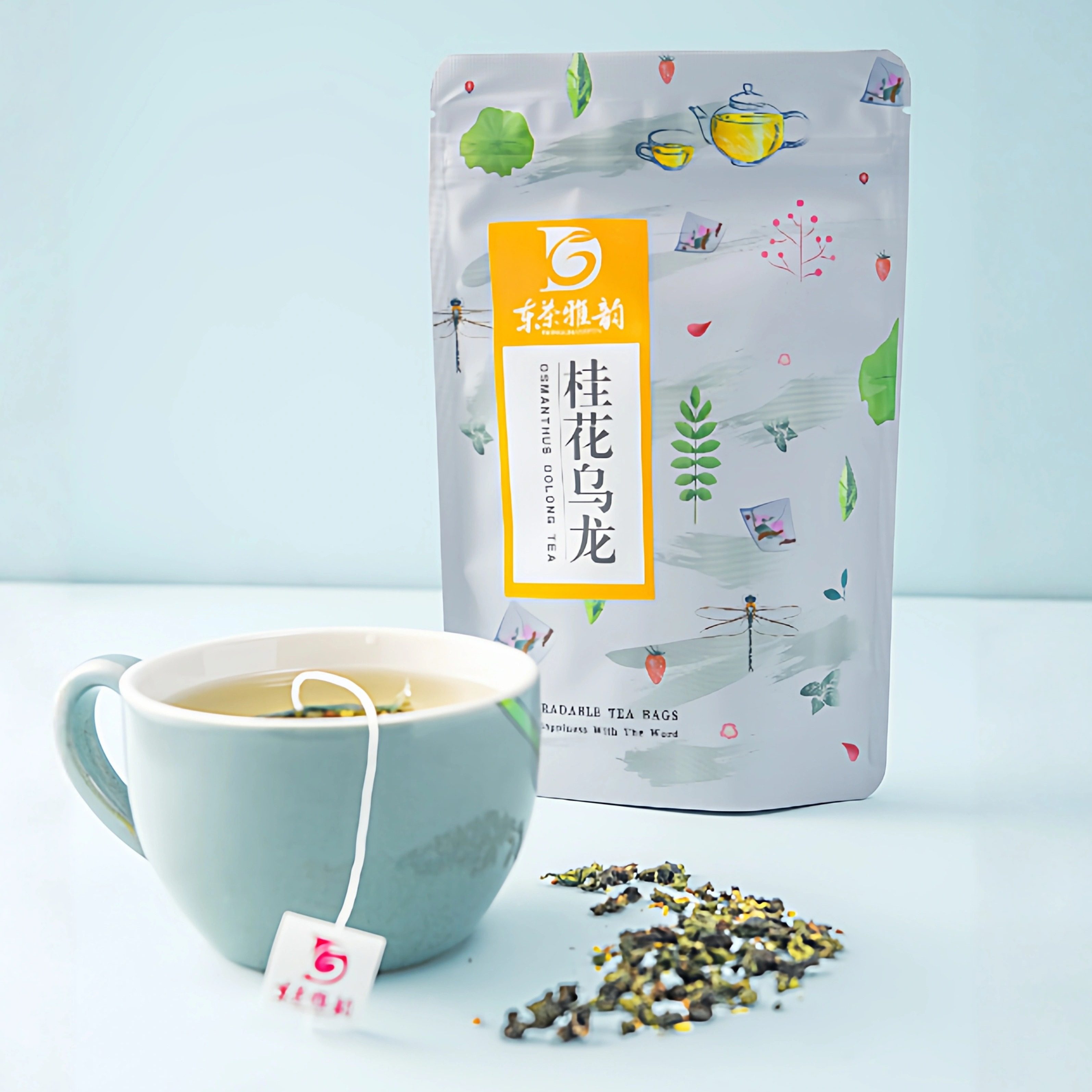东茶雅韵桂花乌龙茶叶三角原叶茶包袋泡茶可冷泡茶组合花茶10包入
