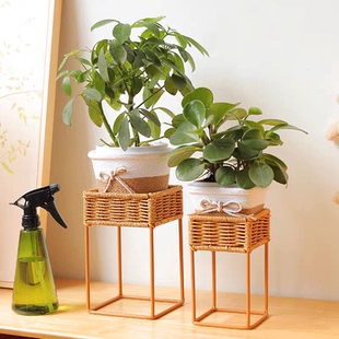 迷你小花架放多肉小花几办公桌面装饰置物架绿植吊兰方形收纳架子