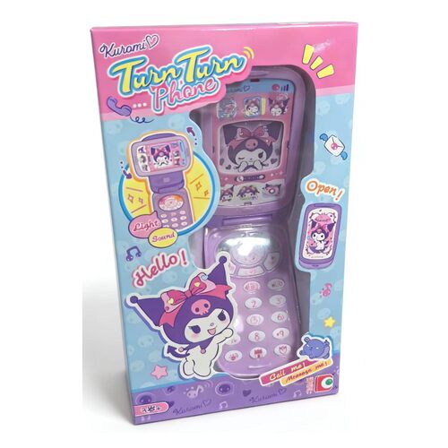 Hello kitty凯蒂猫儿童玩具仿真手机库洛米音乐旋转视像电话