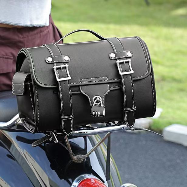 爆款摩托车后尾箱包后座电瓶车复古单车电动车通用包包侧包挂包