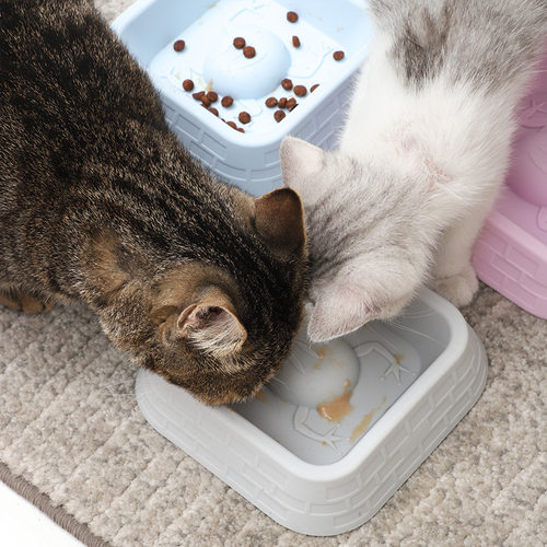 新品硅胶井蛙缓食碗宠物喂食防噎防暴食狗碗防滑防打翻猫咪饭碗