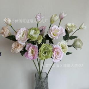 4洋桔梗户外花卉摄影拍摄道具家居客厅装饰插花婚礼婚庆仿真花