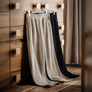 男 子垂感卡其色仿灯芯绒休闲长卫裤 MRA男装 380g重磅束脚雪尼尔裤