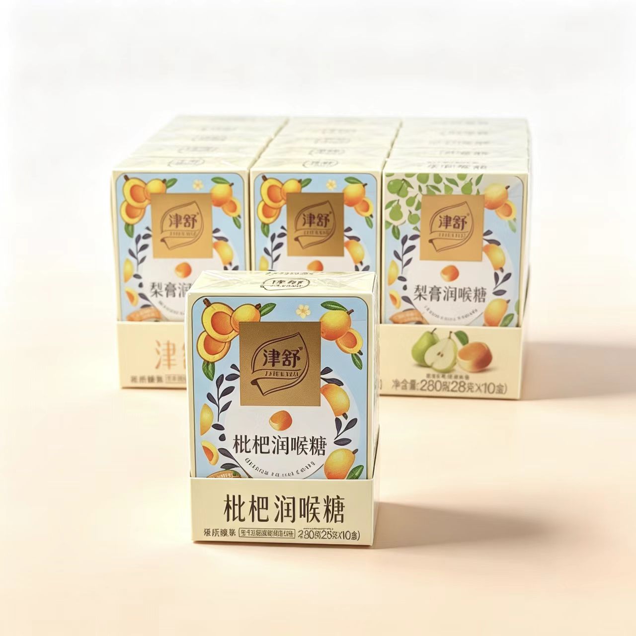 津舒枇杷梨膏润喉糖清爽水果糖网红梨膏柠檬果汁硬糖便携糖果零食